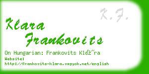 klara frankovits business card